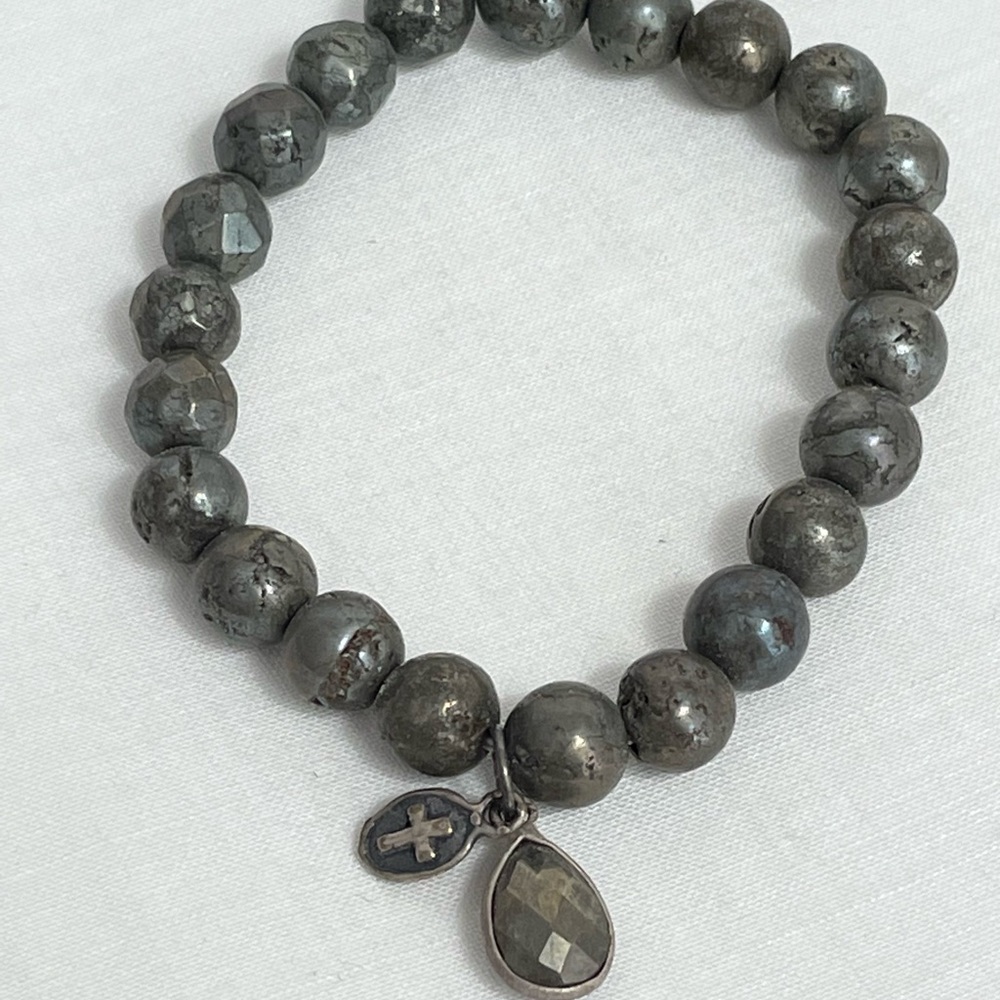 Pyrite Gemstone stretch bracelet